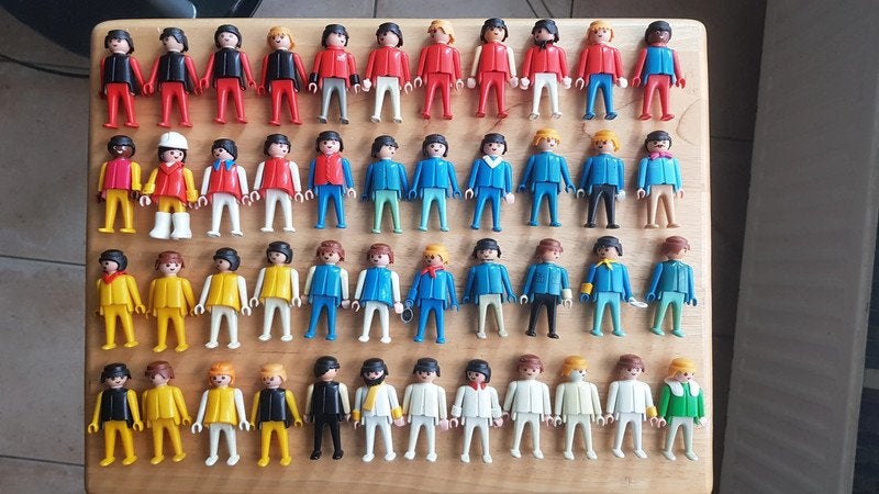 Lot de 45 Playmobil Geobra de 1974 (personnages), Ophalen, Gebruikt, Losse onderdelen, Figuren