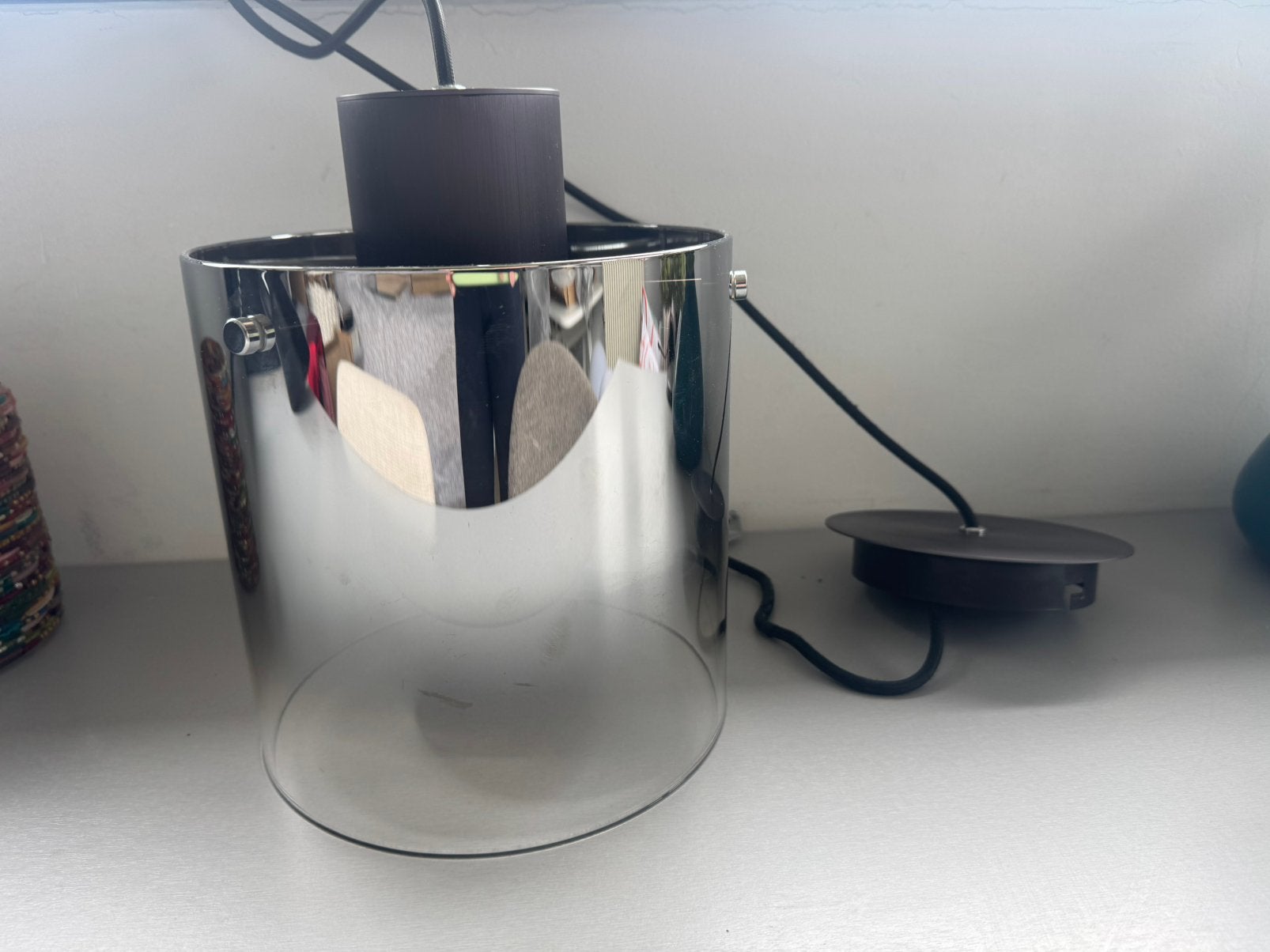 Ikea hanglampen in smoked glas, Huis en Inrichting, Ophalen, Nieuw, Glas