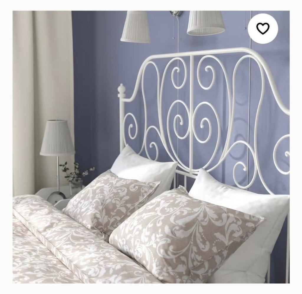 Cadre de lit en fer forgé blanc 140, Huis en Inrichting, Slaapkamer | Bedden, Ophalen, Wit