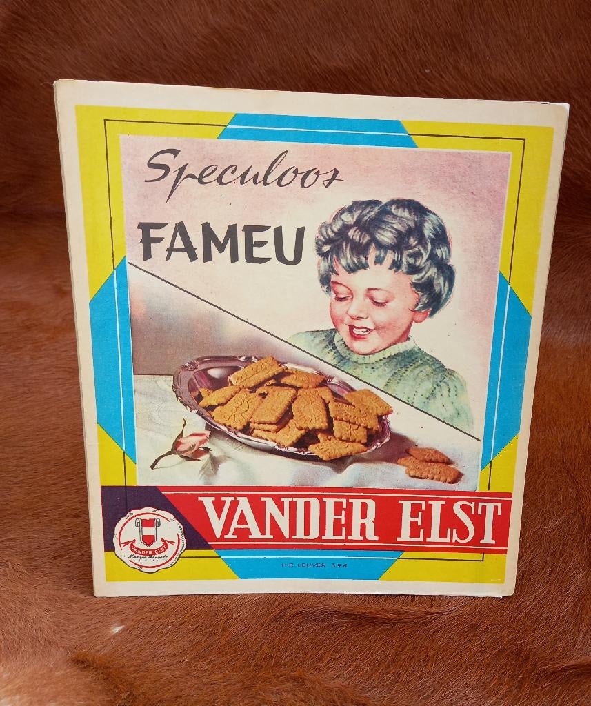 panneau d'affichage vintage en carton spéculoos Vander Elst, Enlèvement ou Envoi, Comme neuf, Panneau publicitaire
