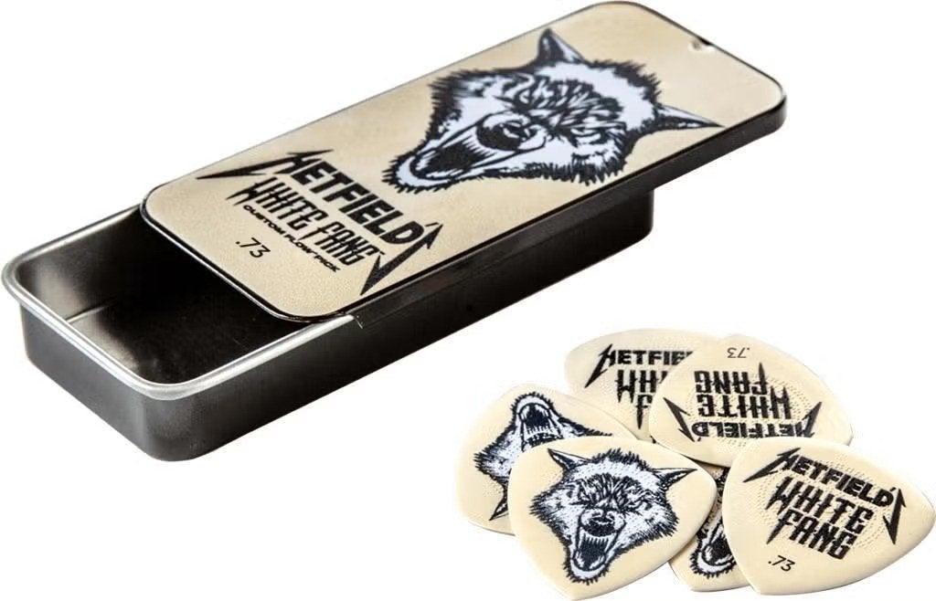 Jim Dunlop James Hetfield White Fang blikje plectrum 0.73 mm, Ophalen of Verzenden, Nieuw