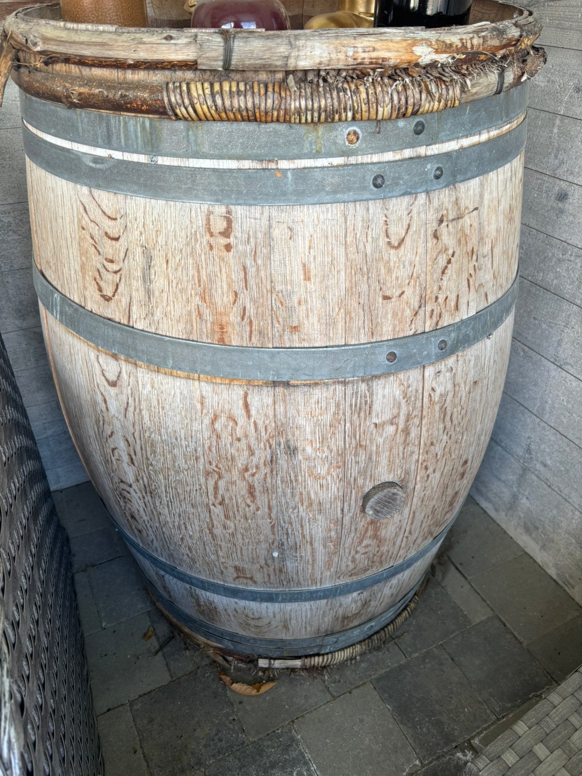 2 oude wijnvaten, Tuin en Terras, Regentonnen, Ophalen, Gebruikt, Hout