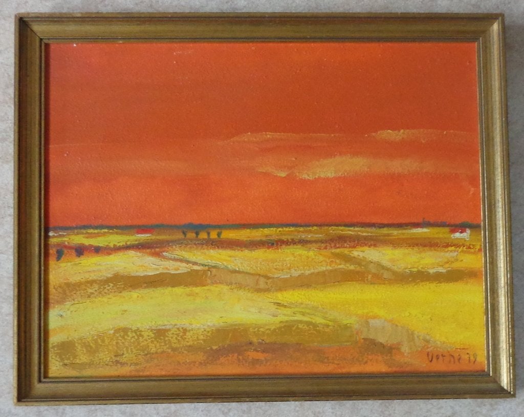 FRANK VERHE / EXPRESSIONISME / OLIEVERF DOEK / 60x76cm KADER, Antiquités & Art, Peinture à l'huile, Signé, Autres matériaux, Enlèvement
