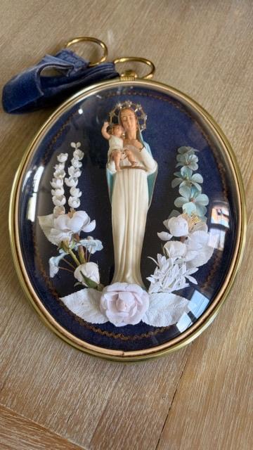 Pendentif Marie avec Jésus - vintage, Enlèvement