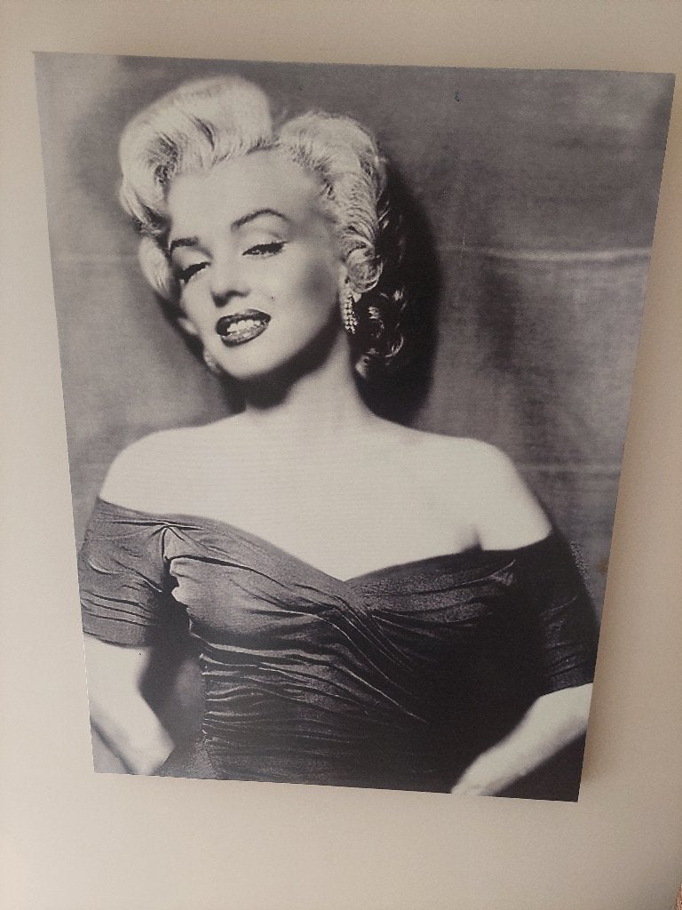 Zwart-wit canvas Marilyn Monroe – 60 × 80 cm, Ophalen, Zo goed als nieuw