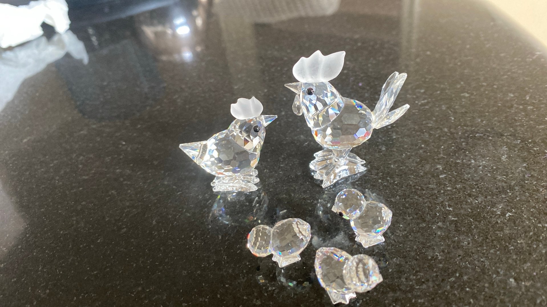Swarovski Haan, kip en kuikens, Verzamelen, Ophalen of Verzenden, Zo goed als nieuw