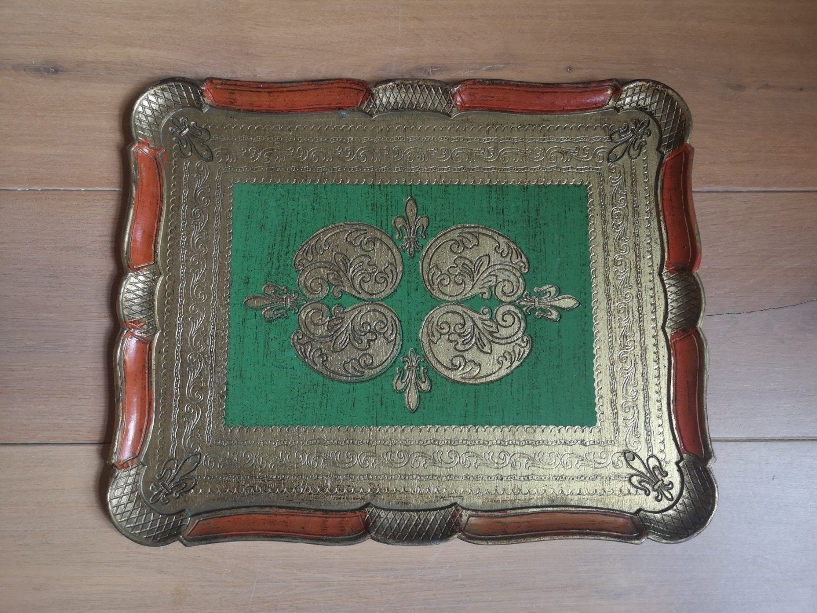 Florentijns dienblad 44 x 36 cm, Ophalen of Verzenden, Rechthoekig, Dienblad