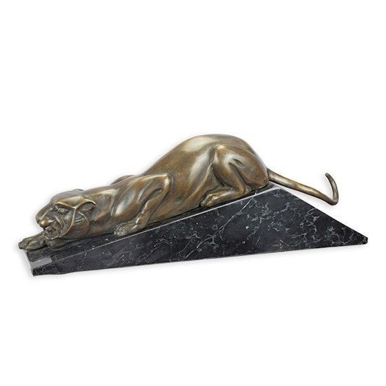 Groot brons beeld van een panter , aanbieding, Antiek en Kunst, Ophalen of Verzenden, Brons, Beeld