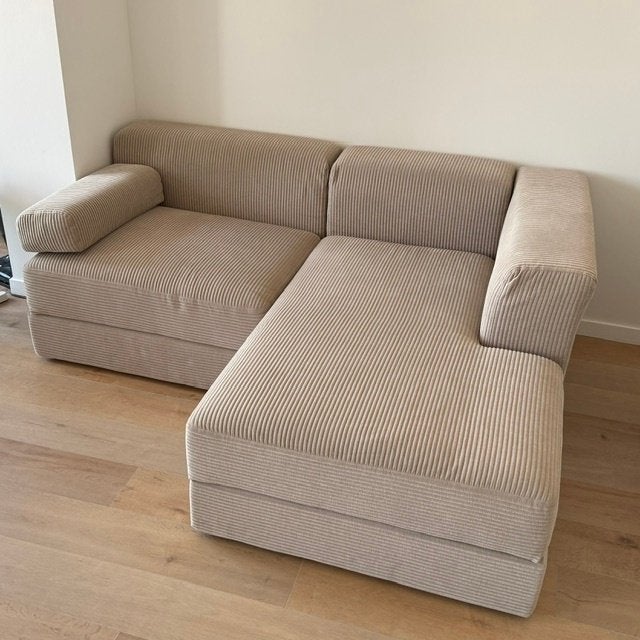 IKEA JÄTTEBO 2,5-zits sofa – Grey-beige – incl. hoofdsteun, Ophalen, Ikea, modern, 150 tot 200 cm, Hoekbank