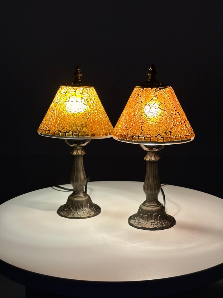 Ensemble de deux lampes en mosaïque de style Tiffany, Maison & Meubles, Lampes | Lampes de table, Comme neuf, Verre, Enlèvement