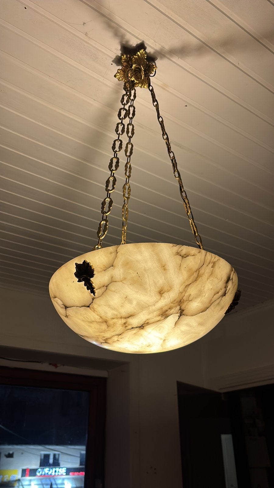 Antieke lamp in glaspasta, Ophalen