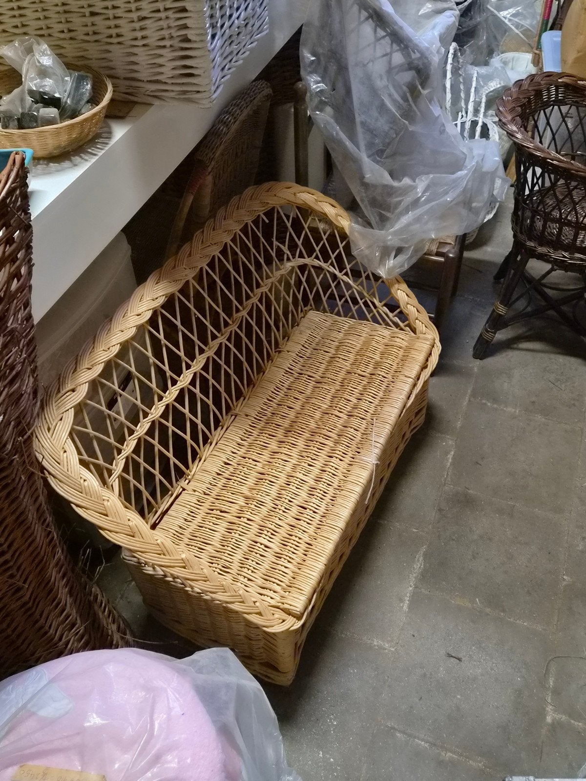 Prachtige rieten zitbank! Nieuw ( handgemaakt ), Huis en Inrichting, Nieuw, Riet of Rotan, Ophalen of Verzenden, 100 tot 125 cm