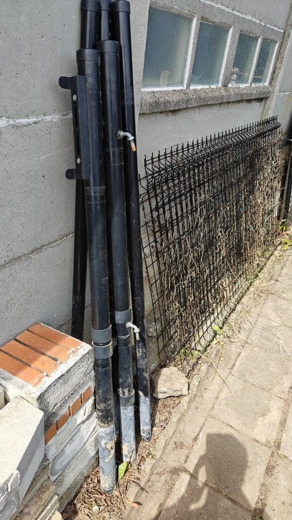 Giardino draadpanelen 4X200X102.5, poort 100x100 en 4 palen, Ophalen, Met poort, Gebruikt, Tuinhek