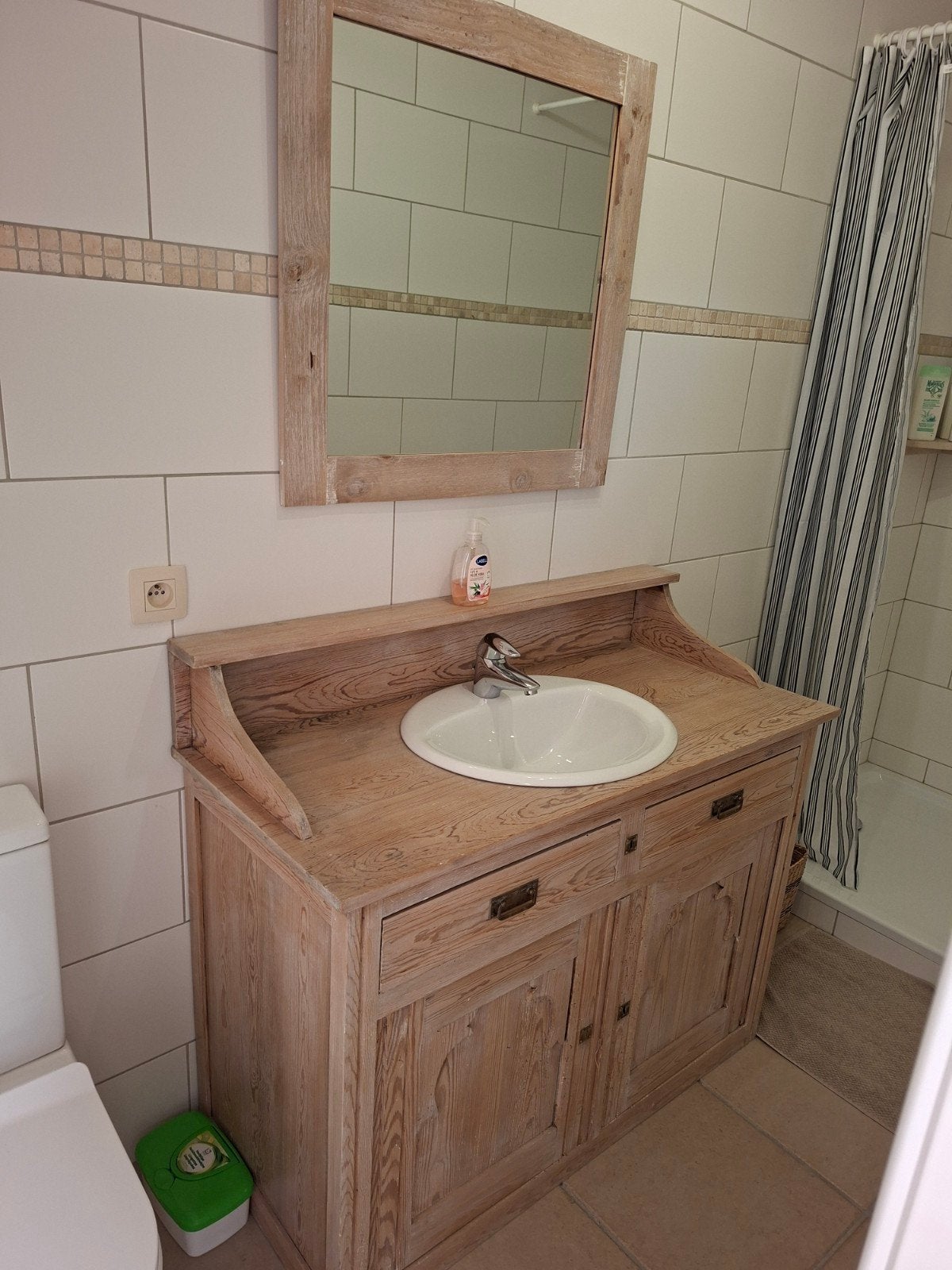 meuble salle de bain et miroir, Maison & Meubles, Enlèvement, Utilisé, Meuble lavabo