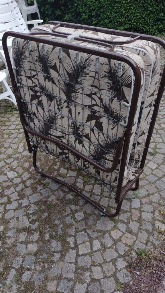 Opklapbed met matras 180*75*40cm, Ophalen, Gebruikt, Eenpersoons, Bruin