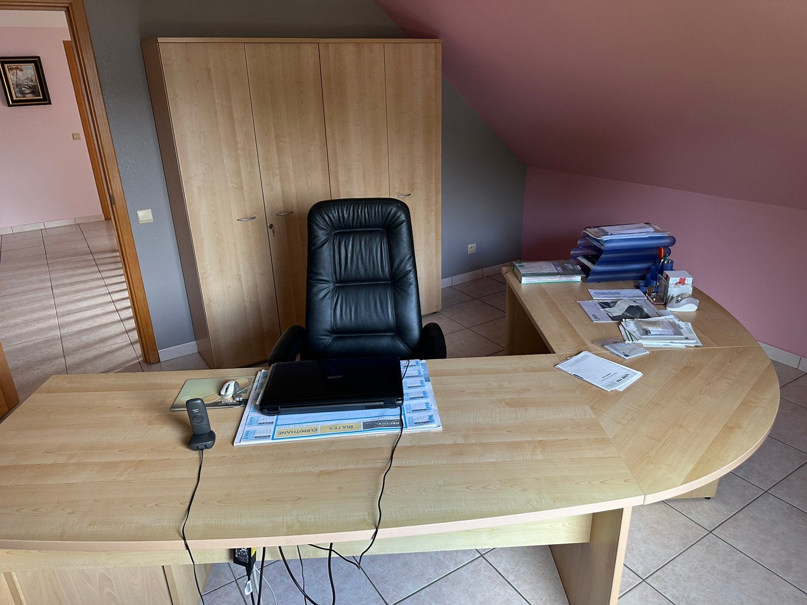 Bureau avec bibliothèque, Huis en Inrichting, Bureaus, Ophalen, Zo goed als nieuw