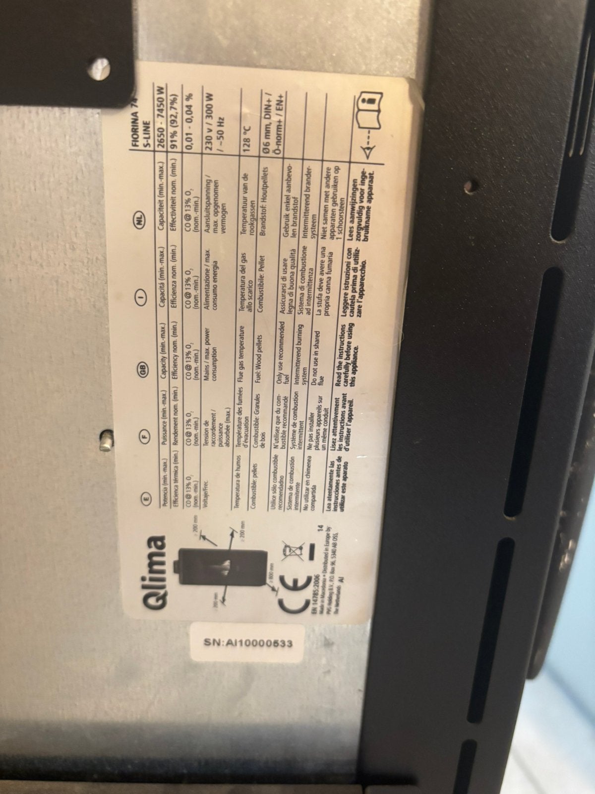 Vend poêle a pellets de matque qlima 8kw avec buse inox, Enlèvement, Utilisé