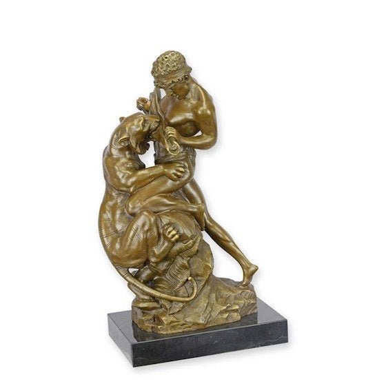 Bronzen beeld , strijd, Antiek en Kunst, Ophalen of Verzenden, Brons