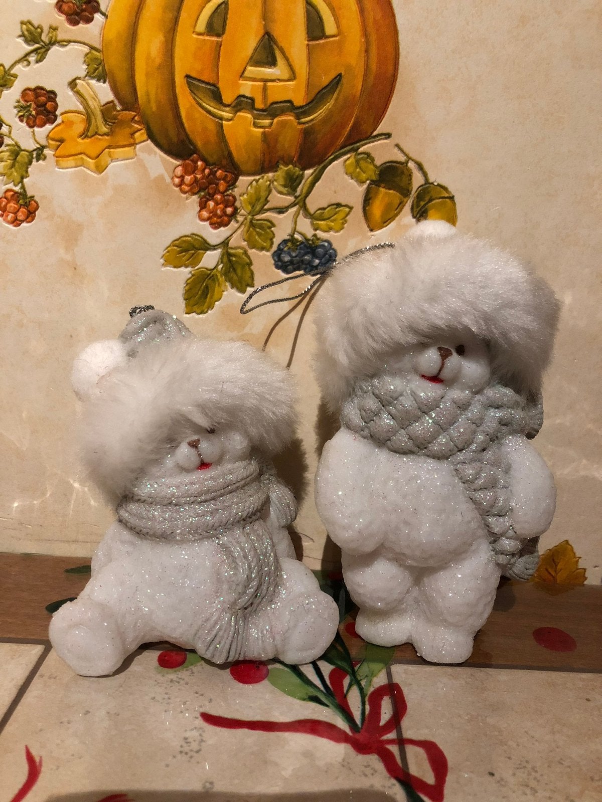 Lot de 2 ours vintage de décoration de Noël, Divers, Enlèvement ou Envoi, Neuf