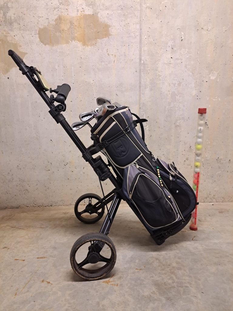 Golftas + caddy + irons + ballen, Sport en Fitness, Golf, Ophalen, Gebruikt, Club, Overige merken