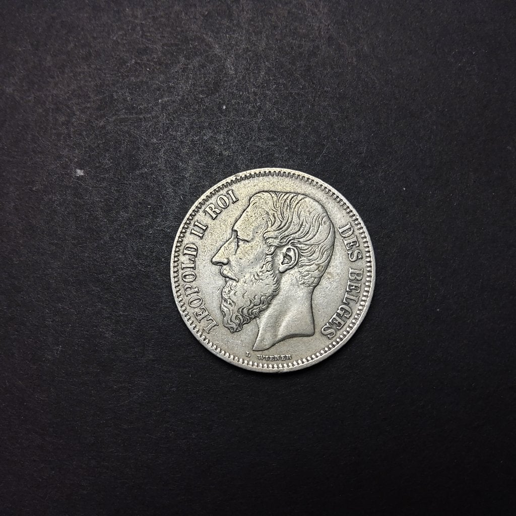 België 2 frank zilver Leopold II 1868, Enlèvement ou Envoi, Monnaie en vrac, Argent, Argent