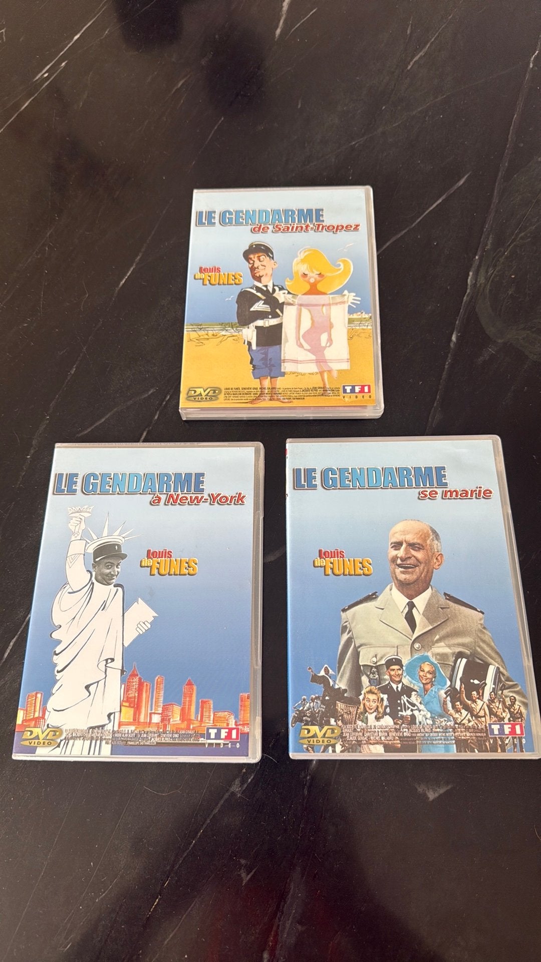 3 DVDs Louis de Funes, Enlèvement, Comme neuf
