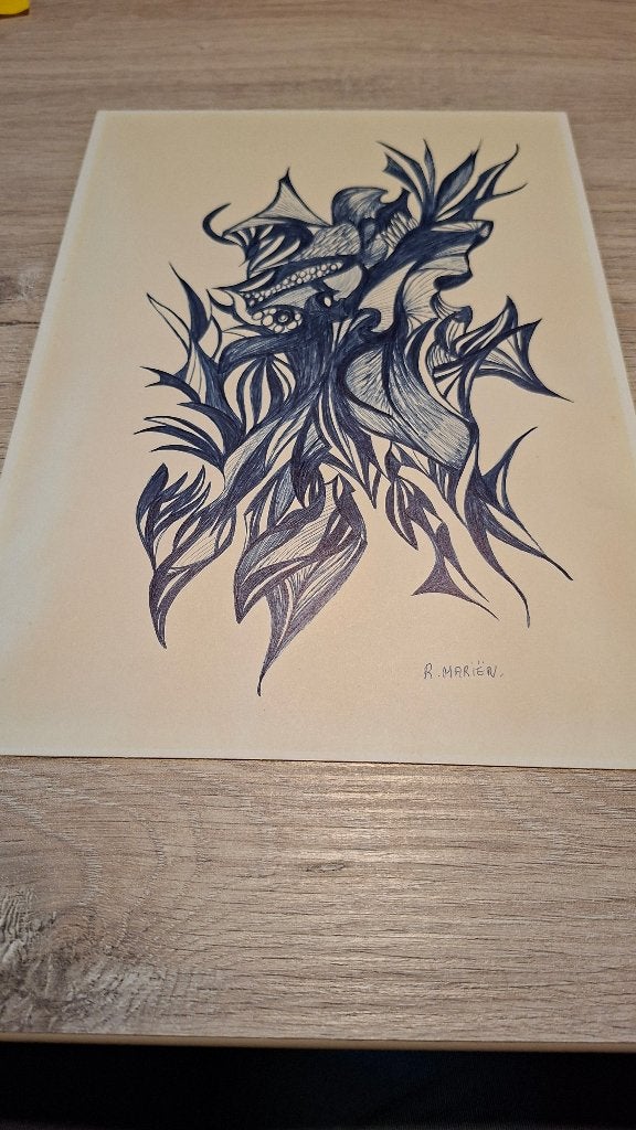Dessin, Antiek en Kunst, Ophalen of Verzenden, Tekening, Overige technieken, Gesigneerd