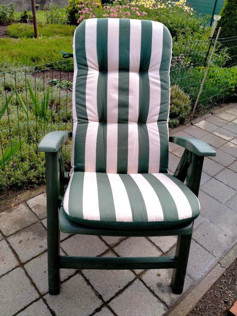 tuinstoelen met kussens, Jardin & Terrasse, Chaises de jardin, Enlèvement, Utilisé, Synthétique, Ajustable