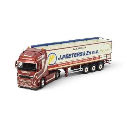 Tekno Volvo FH05 Globetrotter XL 4x2 belt trailer Peeters, Ophalen of Verzenden, Nieuw, Bus of Vrachtwagen, Tekno