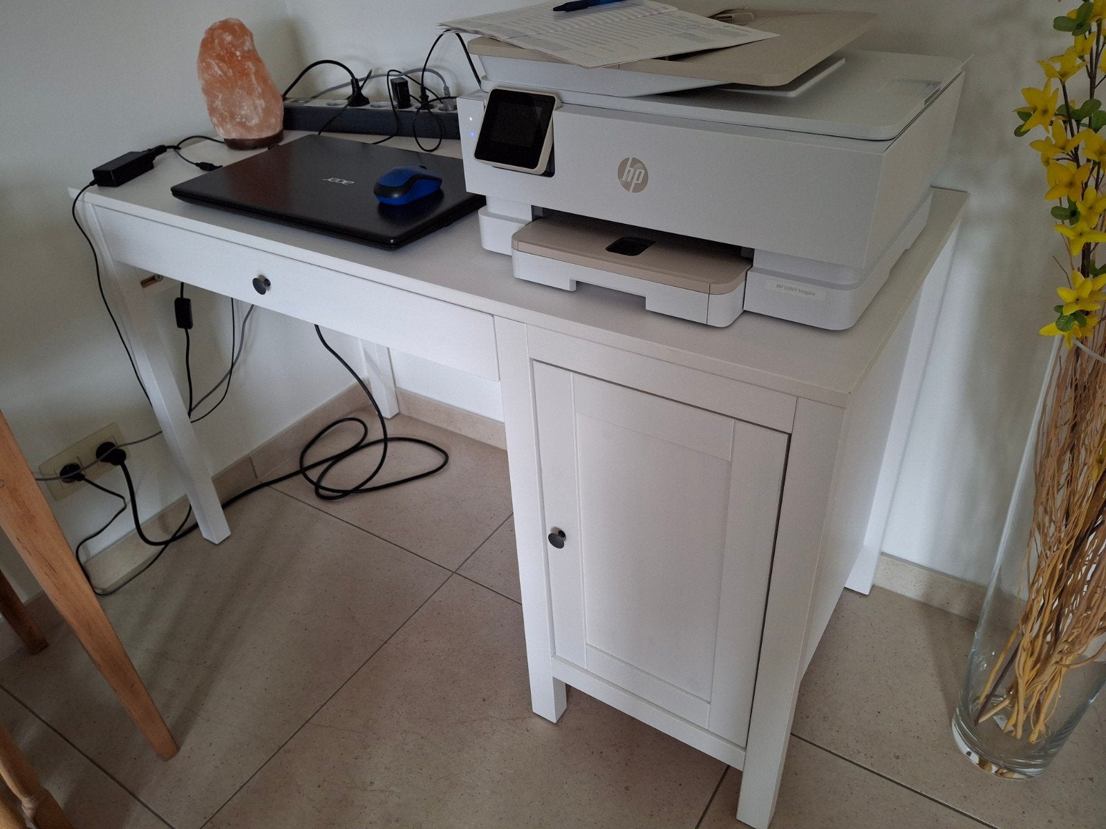 Bureau Ikea Scandinavische stijl, Maison & Meubles, Bureaux, Comme neuf, Bureau-armoire combiné, IKEA, Scandinave, Bois, Blanc