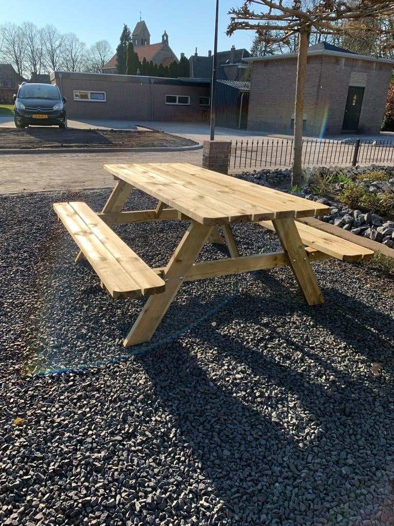 Picknicktafels - Nieuw en Geïmpregneerd, Tuin en Terras, Picknicktafels, Nieuw, Rechthoekig, Hout, Inklapbaar, Ophalen of Verzenden
