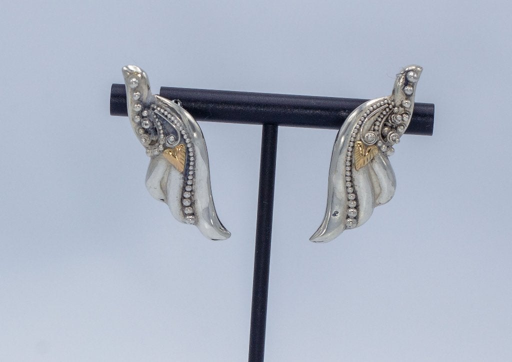 Zilveren artisanale oorbellen, Handtassen en Accessoires, Oorbellen, Nieuw, Ophalen of Verzenden, Knopjes of Stekers, Zilver
