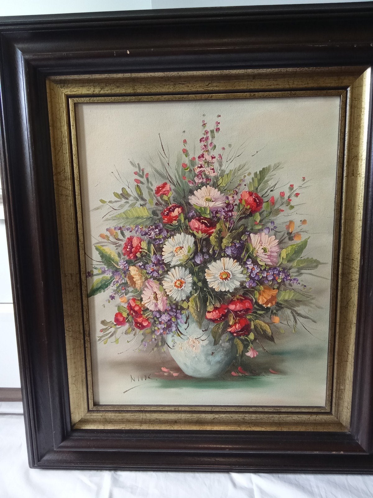 Peinture, Antiquités & Art, Enlèvement ou Envoi, Daté, Toile, Fleurs
