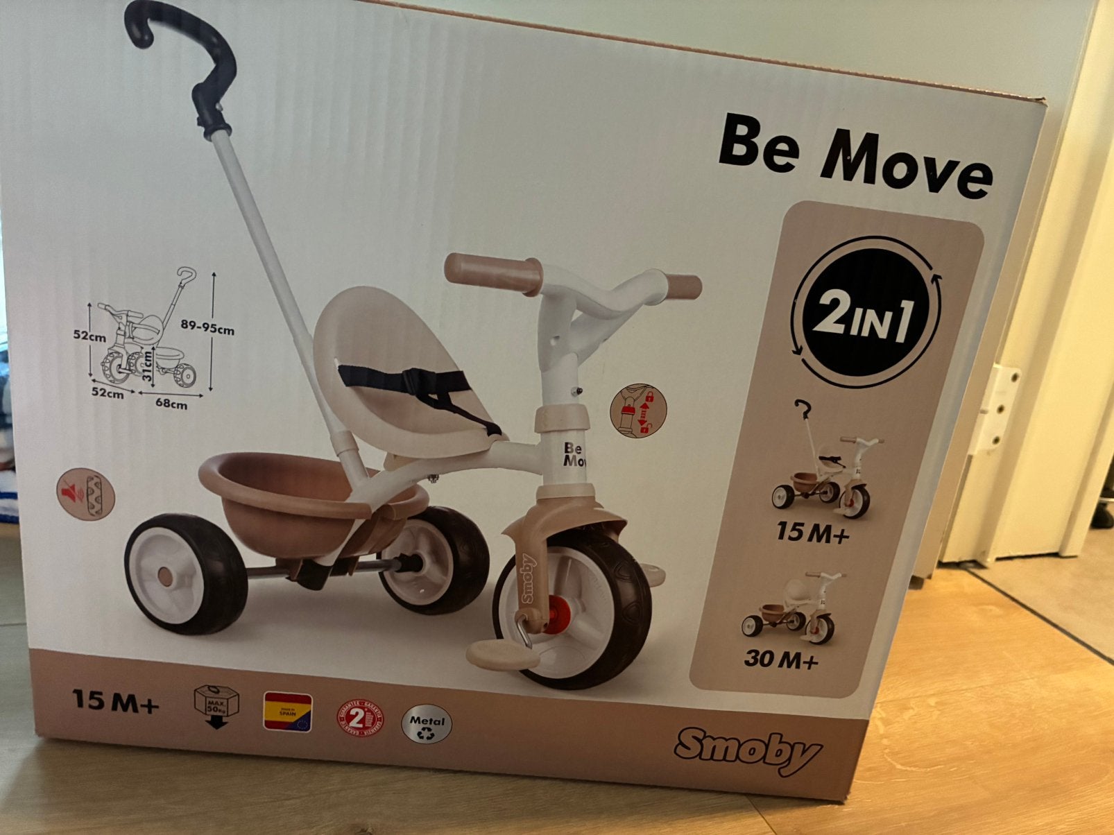 Smoby driewieler, Ophalen, Nieuw, Duwstang