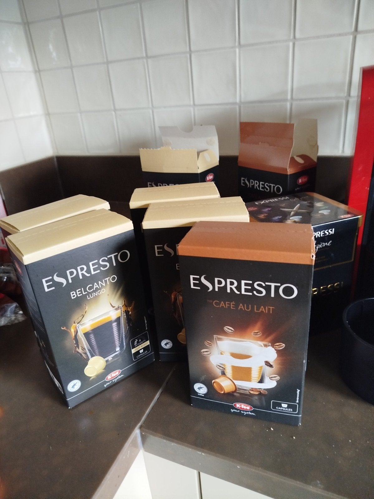 Koffiezet K-fee en 18 dozen koffiepads met elk 16 caps, Espresso apparaat, Nieuw, Ophalen of Verzenden, 1 kopje