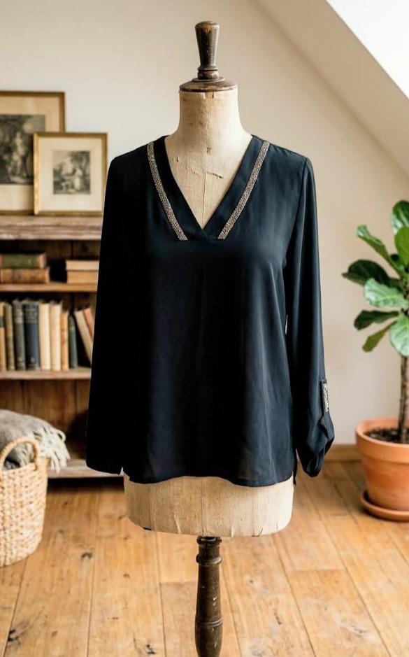 Mooie zwarte blouse van quinze heures trente, Kleding | Dames, Verzenden