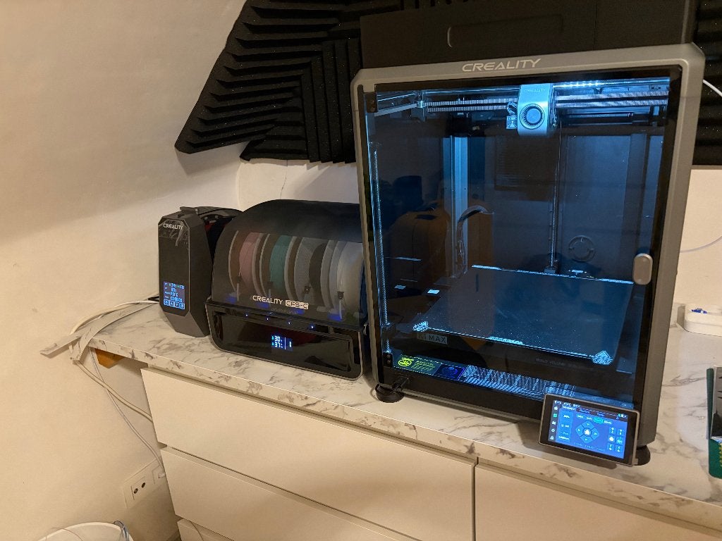 Creality K1 Max + CFS-C | Slechts 195 printuren | Incl extra, Computers en Software, Ophalen, Ingebouwde Wi-Fi, Creality 3D, Zo goed als nieuw