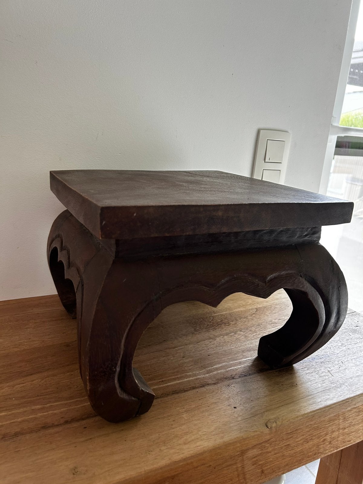 Petit meuble table basse Indonésien teak massif 30/30cm, Maison & Meubles, Enlèvement