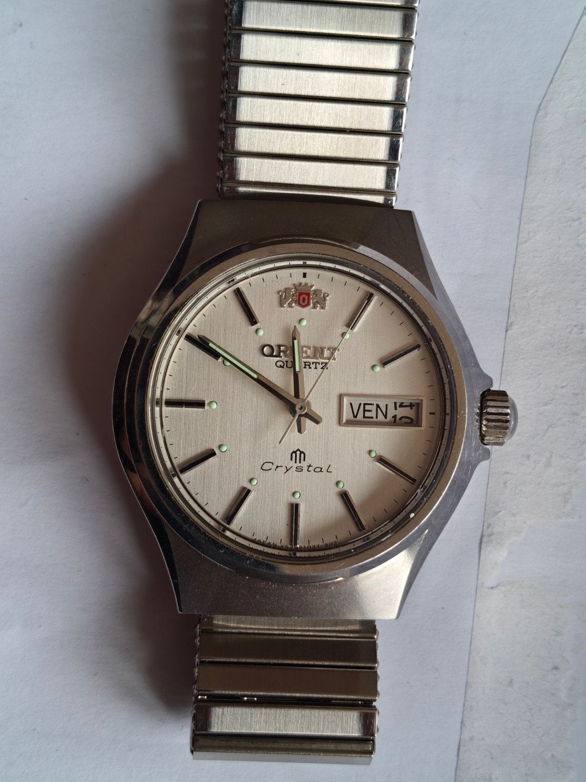 ORIENT crystal Quartz
Staat prima, Bijoux, Sacs & Beauté, Enlèvement, Acier, Montre-bracelet, 1960 ou plus tard