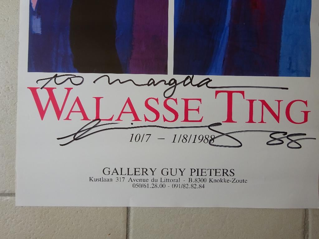 Walasse Ting, Affiche Knokke, signed ** 1988, Ophalen of Verzenden, Gebruikt, Reclame