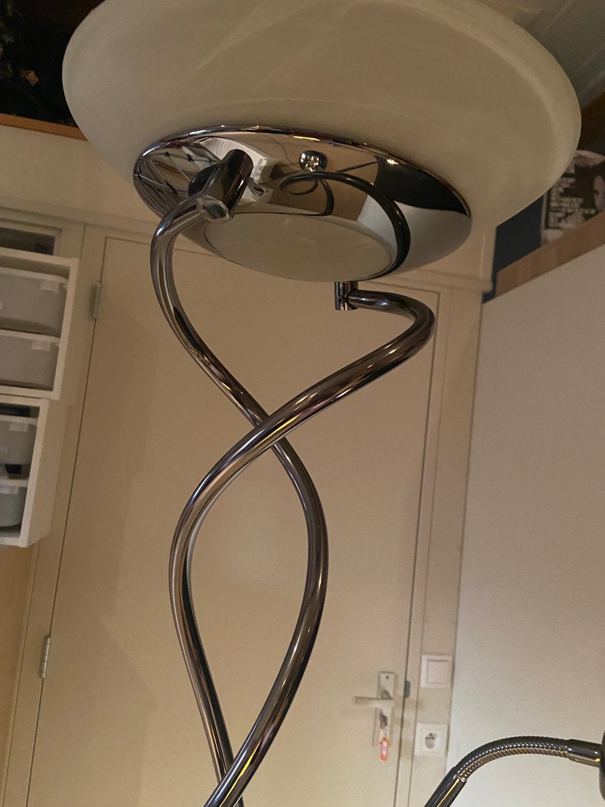 Staande lamp, Ophalen, Overige fittingen, Zo goed als nieuw, Glas