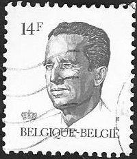 1 Postzegel België 1990 Koning Boudewijn, Postzegels en Munten, Koninklijk huis, Frankeerzegel, Ophalen of Verzenden, Gestempeld