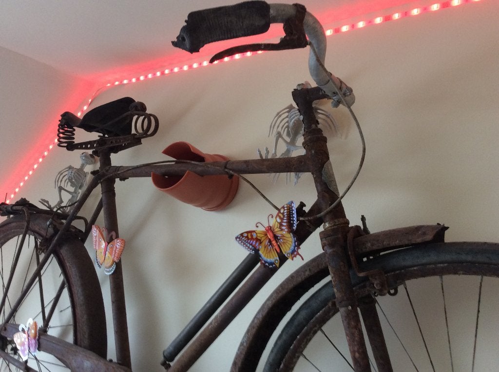 Decoratieve antieke fiets Halloween, Ophalen