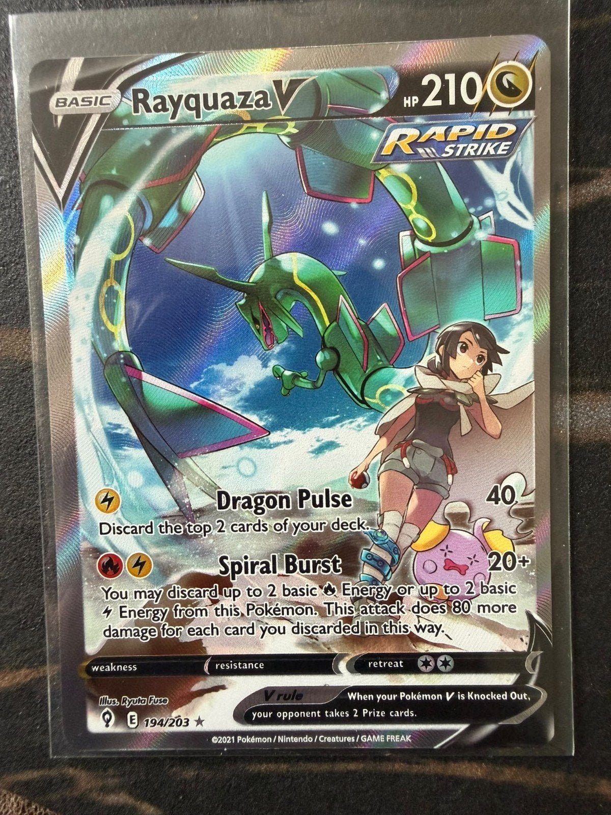 Rayquaza V Alt Art., Ophalen of Verzenden, Nieuw, Losse kaart