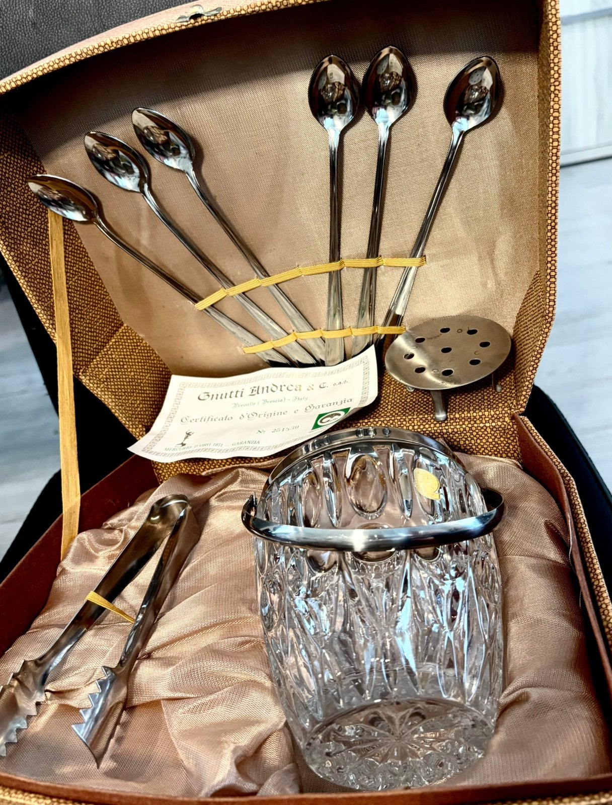 Coffret seau à glace en cristal BLEIKRISTALL, Antiek en Kunst, Antiek | Glaswerk en Kristal, Ophalen of Verzenden