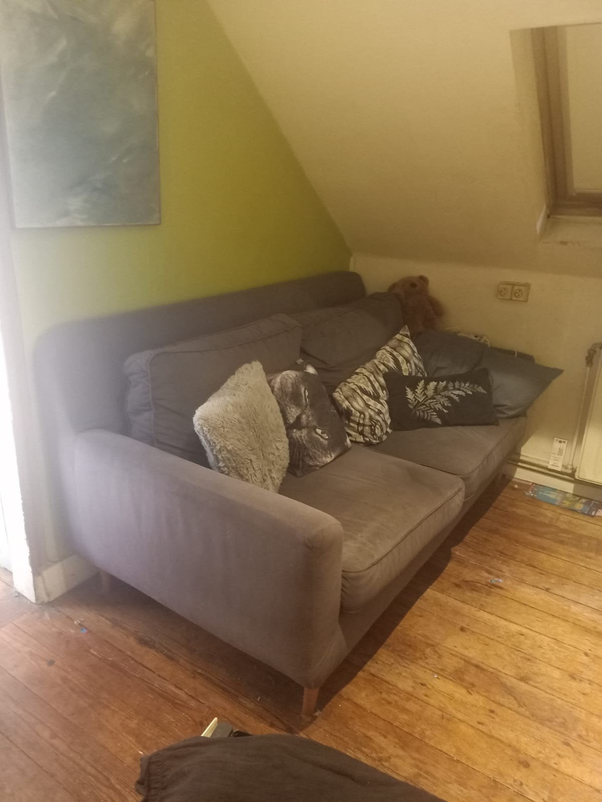 Fauteuil + pouff gris Ikea 1m80