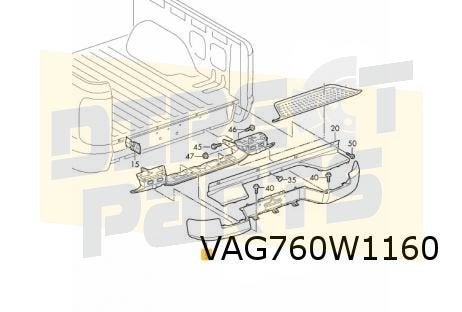 Volkswagen Amarok (9/10-) Achterbumper (bij PDC) (2ZZ chrome, -, -, Nieuw, Achter