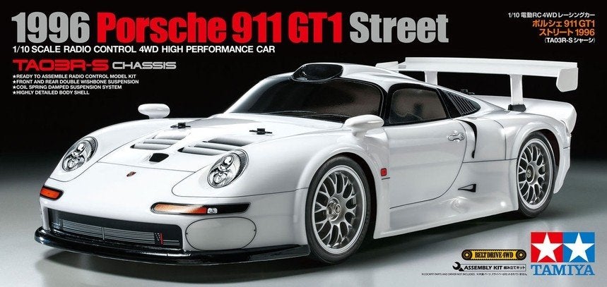 47443 Nieuw Sealed Porsche 911 GT1 Street (TA03 R-S), Elektro, Nieuw, Ophalen of Verzenden, Schaal 1:10