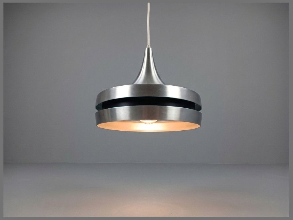 Raak Amsterdam B-1200 design hanglamp aluminium jaren 60, Gebruikt, Mid century, Geen, Geen
