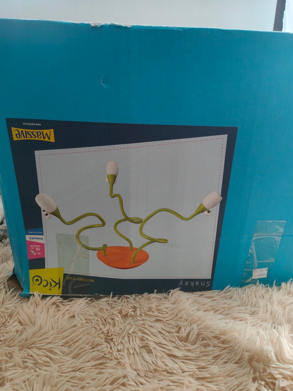 Vintage Design: Massive Kico "Snakey" Plafondlamp – NIEUW, Maison & Meubles, Lampes | Plafonniers, Neuf, Vert, Design, Enlèvement